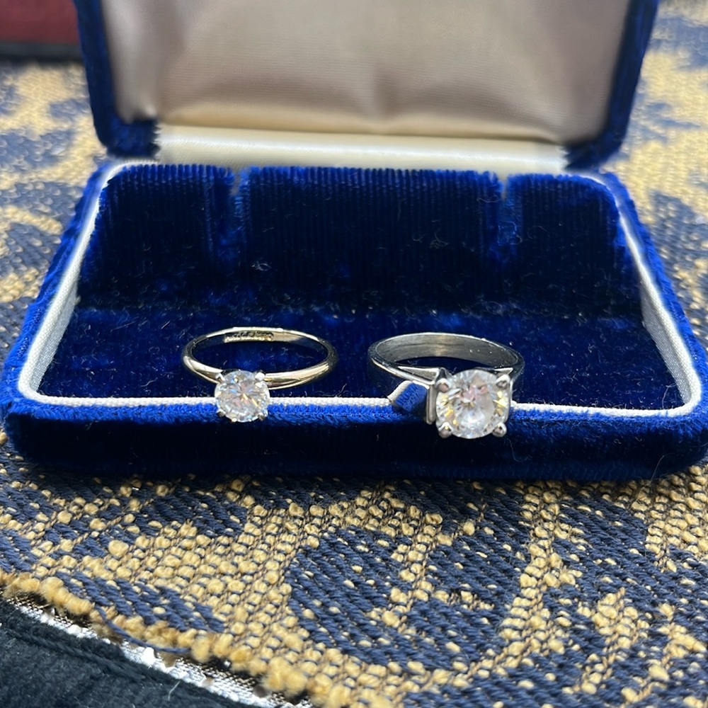 Two Size 7 CZ Rings 925 UTC and 14k GF ESPO Classic and Timeless Ice Stand-ins